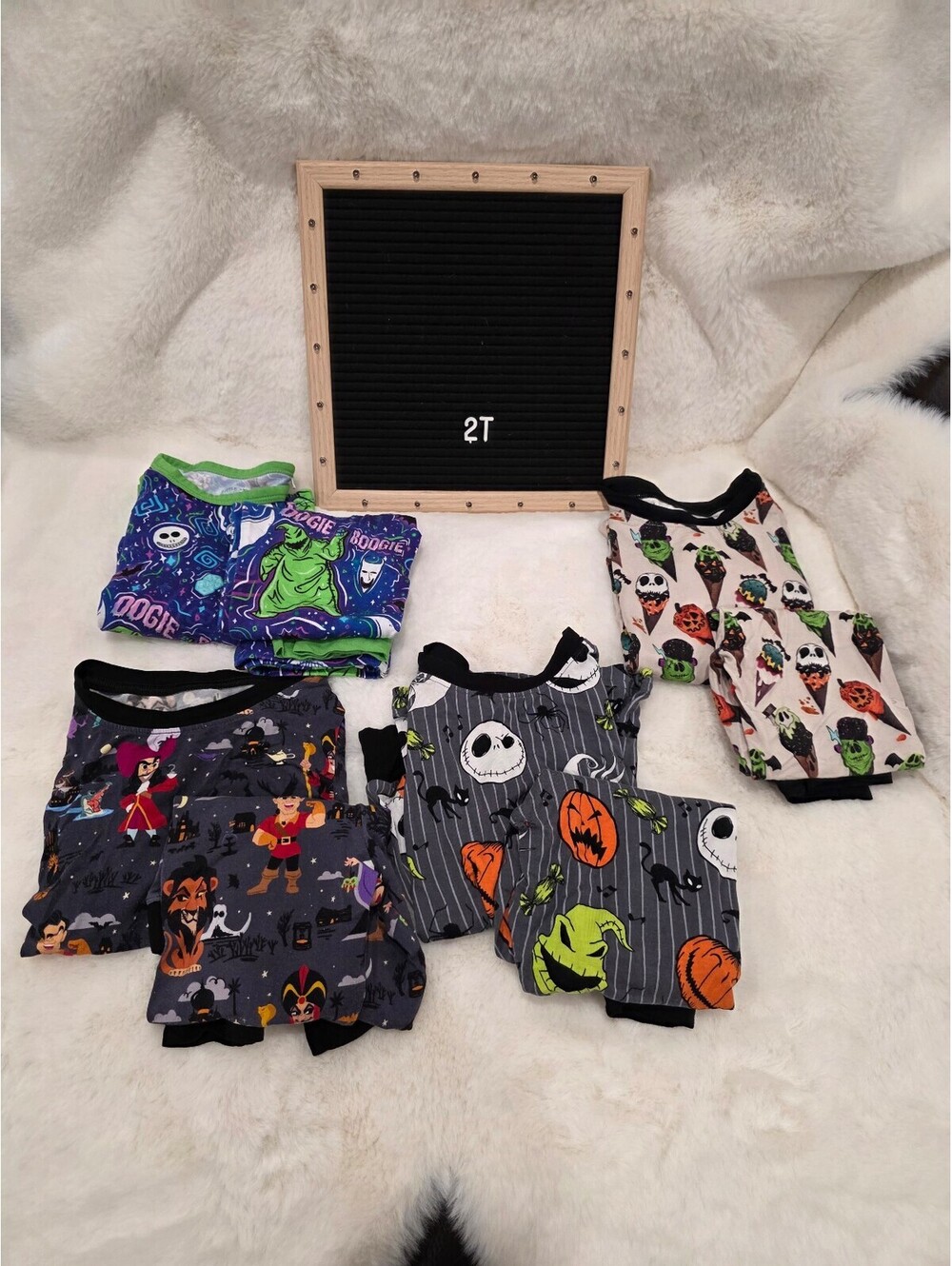 Kids Halloween Themed Pajama Set 2T (4 pairs)